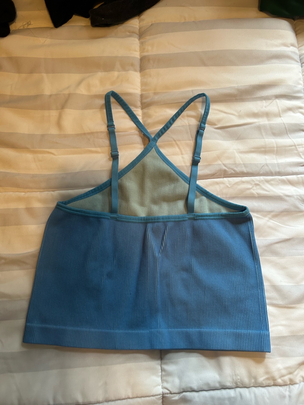 Light Blue Ribbed Cami Tank - Picture 2 of 3